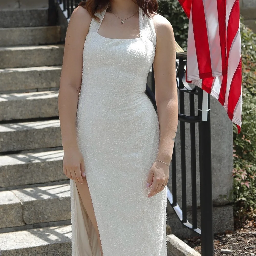 Oh Polly Strapless White Gown - Picture 8 of 8